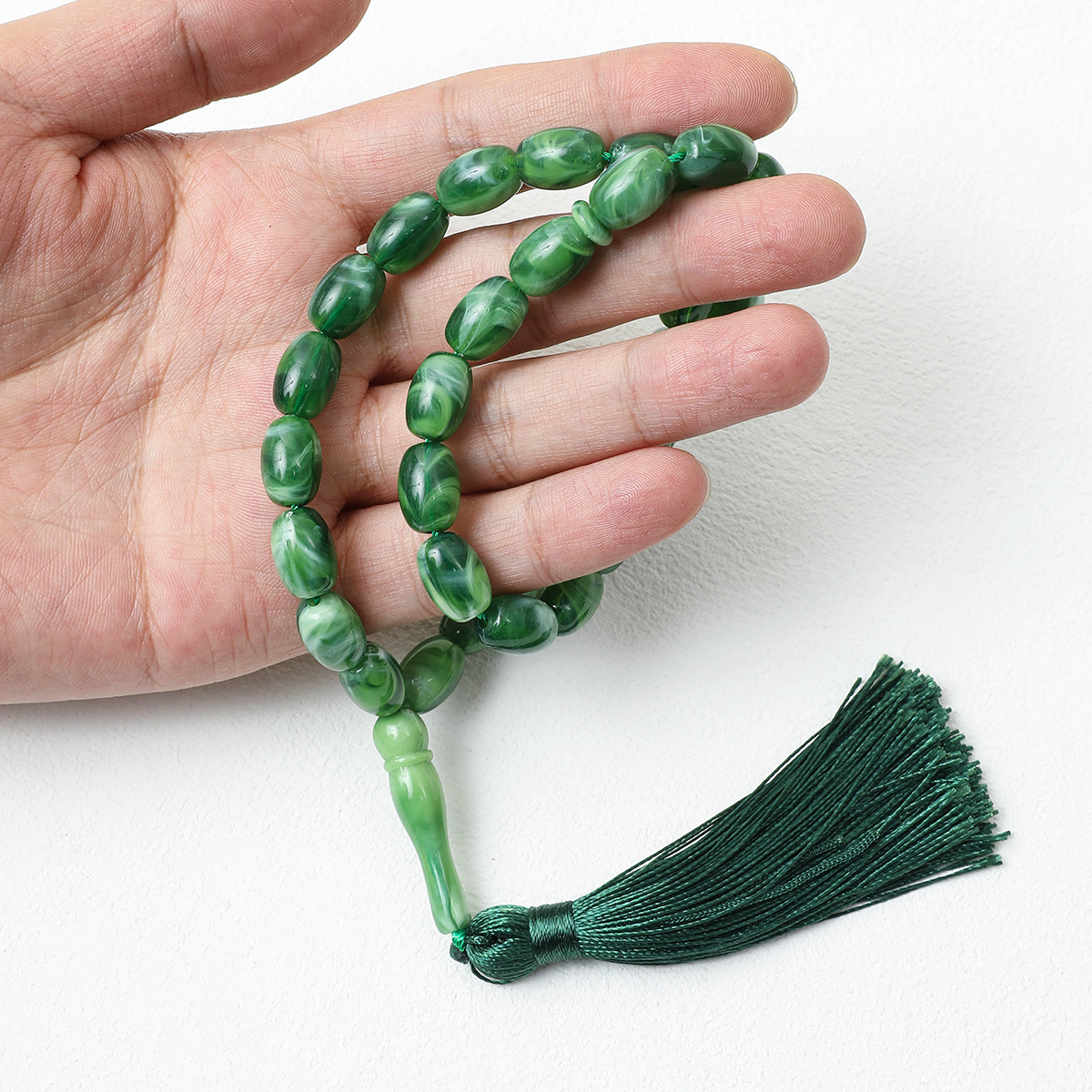 TEMU Oval Tasbih Beads Bracelet With 33 Beads, Handcrafted Beads, Tasbih Beads, Handheld Tasbih Beads For Counting, Accessory Beads With Tassel,