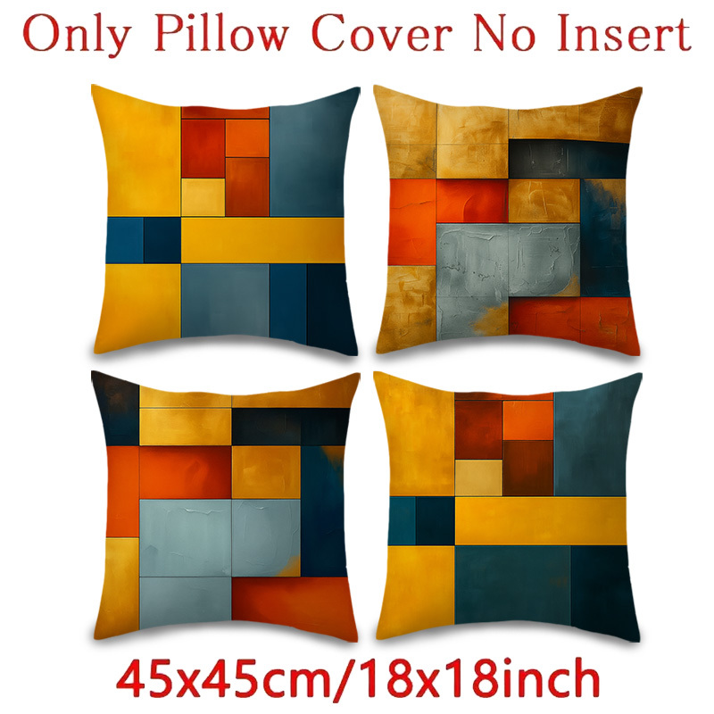TEMU 4pcs Squares Home Decor Office Pillow Pillowcase Photography Prop Male Couples Room Tropical Pet New Arrivals Party Decorating Novelties Body