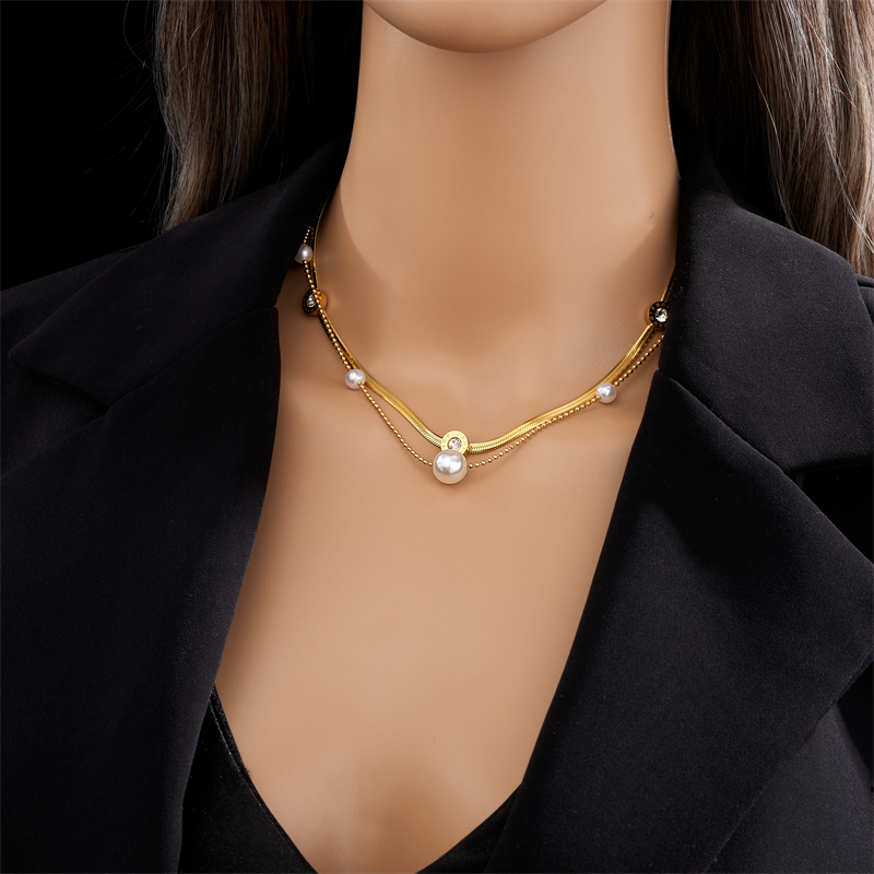 Women's 18K Gold Plated Double-Layer Necklace
