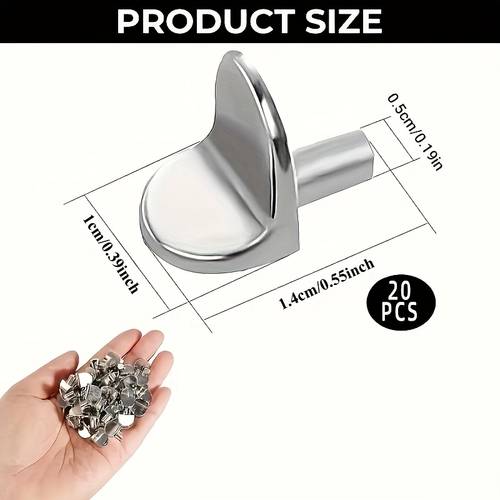20pcs Durable Metal Shelf Studs- Cabinet Shelf Brackets Kitchen, Wardrobe, Closet, and Bookshelf- Multi-functional Bookshelf Hardware Anchors, Without Battery