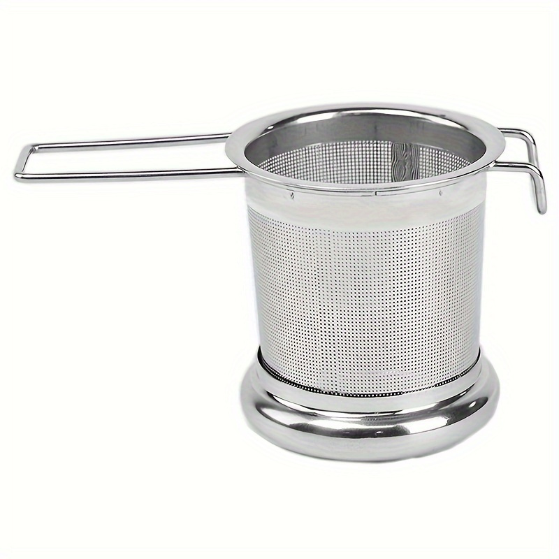 1pc stainless steel tea infuser with lid and handle micropore metal tea strainer basket for loose leaf tea home office restaurant hotel tea accessory details 5