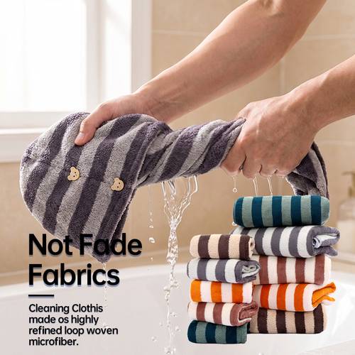 striped large bath towel set 2pcs set a bath towel measuring 170 90cm 66 93 35 43inch and 1 hair drying cap measuring 65 25cm 25 59 9 84inch ultra soft absorbent portable quick drying and lightweight large bath