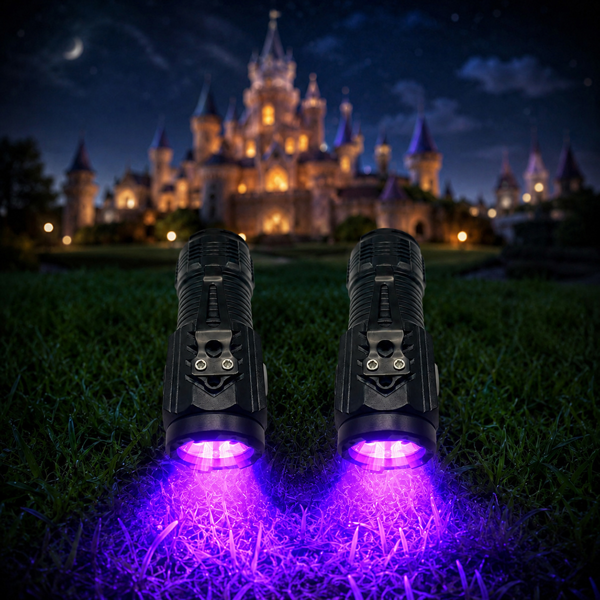 TEMU 1/2 piezas Luces UV negras de 3 LED, mini linterna UV portátil recargable por USB, con diseño de clip para bolígrafo, , linterna de bolsillo, 5