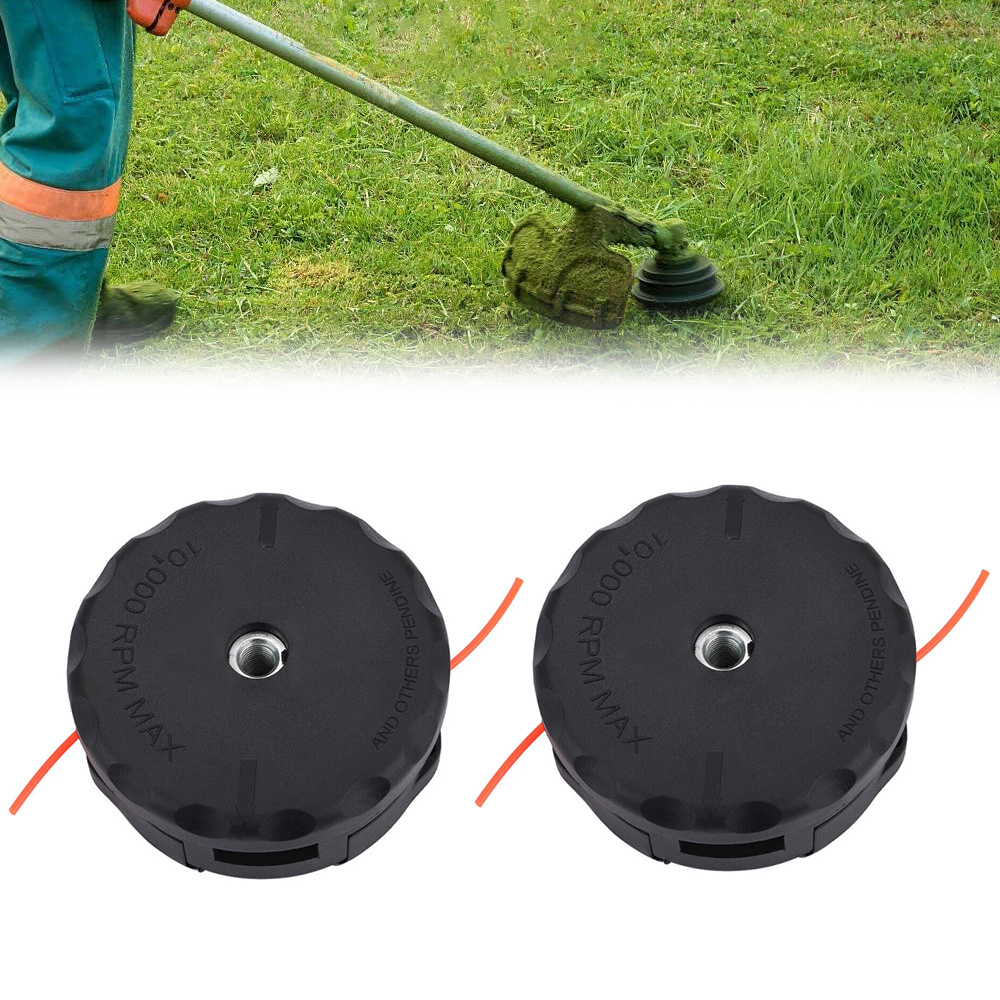 2 Pack Lawn Trimmer Head Replacement, M10x1.25 Thread Durable Trimming Heads, High Grass Trimmer Parts