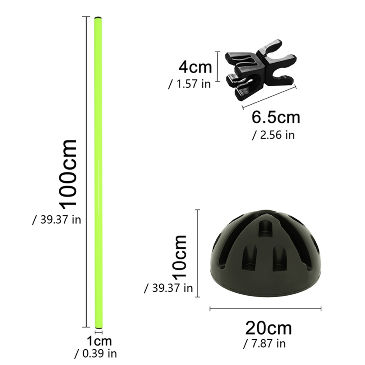 E-shop Agilitäts-Trainingsstangen-Set - 15 verstellbare Sprungstangen (Höhe 100 cm)