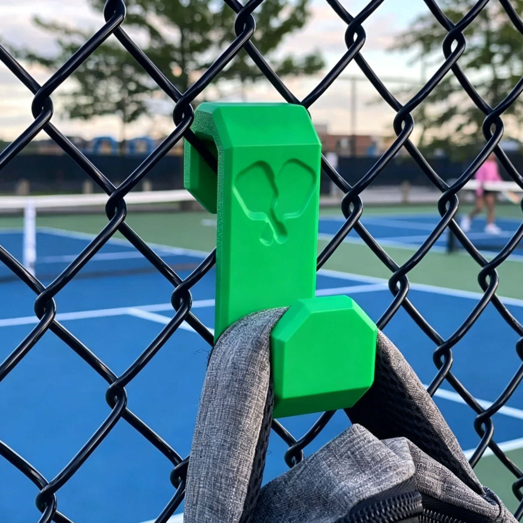 TEMU Gancio per da tennis/pickleball - Gancio da recinzione montato a parete, per lo stoccaggio di attrezzature sportive , materiale plastico con