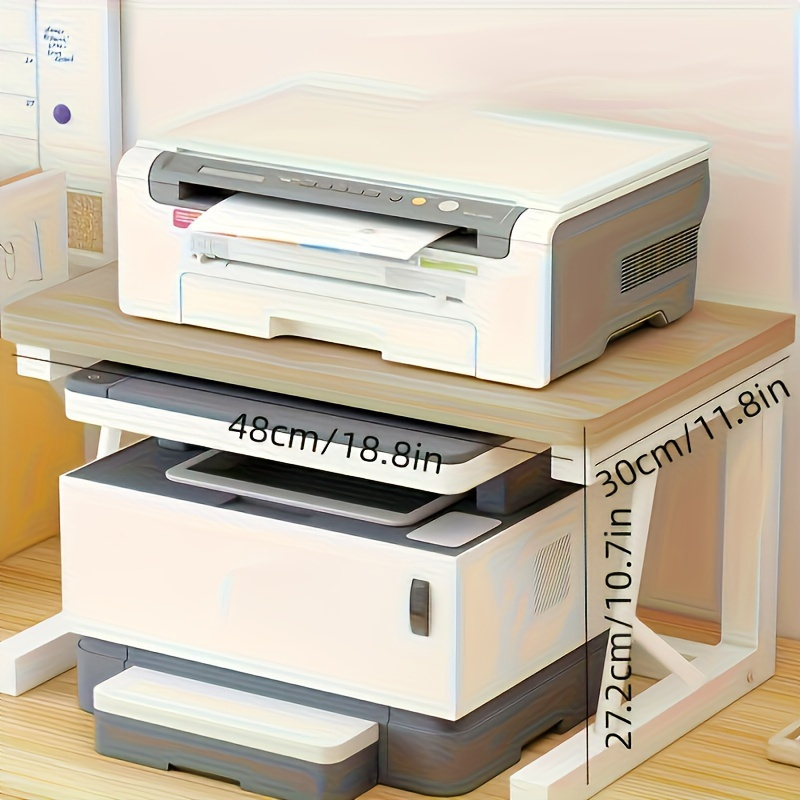 TEMU 1pc Double Layer Printer Storage Rack, Tiered Shelf With , Floor Mount, Ideal For School, Office & Home, Christmas, New Year, Valentine's, Utility Racks
