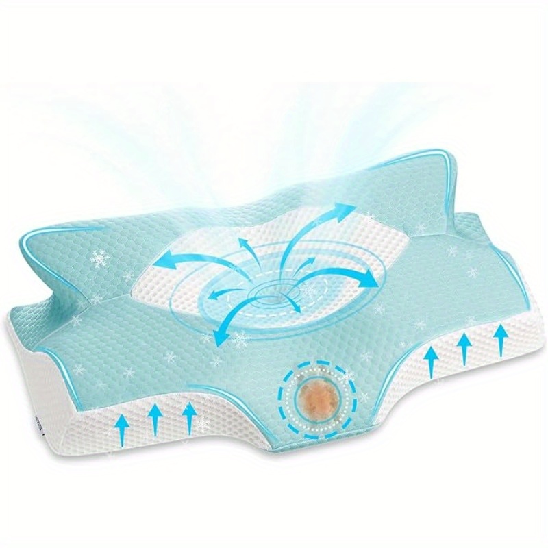 1pc Ergonomic Contour Pillow, Memory Foam Pillow And Shoulder Resting Areas, Pillow For Side, Back And Stomach Sleepers, Festival Gifts