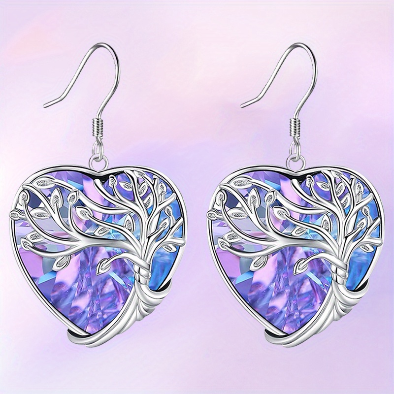 TEMU 1 Pair Fashionable Creative Life Tree Pendant Earrings Ideal Holiday Anniversary Gift Valentine's Day Day Jewelry
