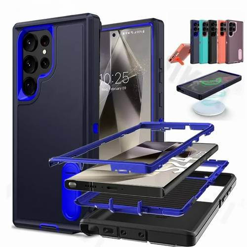 phone case case for samsung galaxy s25 s26 ultra s24 s23 heavy anti scratch rugged protective kickstand full body shockproof covers