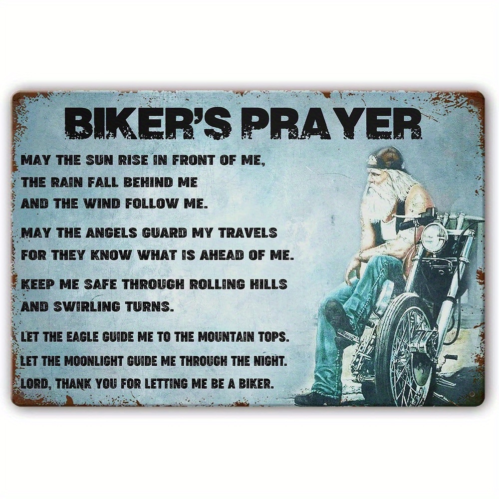 TEMU Vintage Motorcycle Rider Wooden Wall Decor - Biker Plaque With 2d Flat Design, Suitable For Men's Spaces, Garages, Motorcycle Decorations,