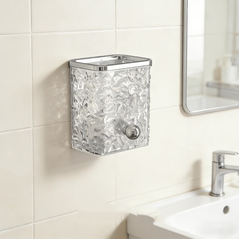 TEMU Boîte de Rangement Murale pour Salle de Bain | Motif d'Eau | Organisateur Multi-Compartiments pour Brosses à Dents, Peignes, Dentifrice et Soins