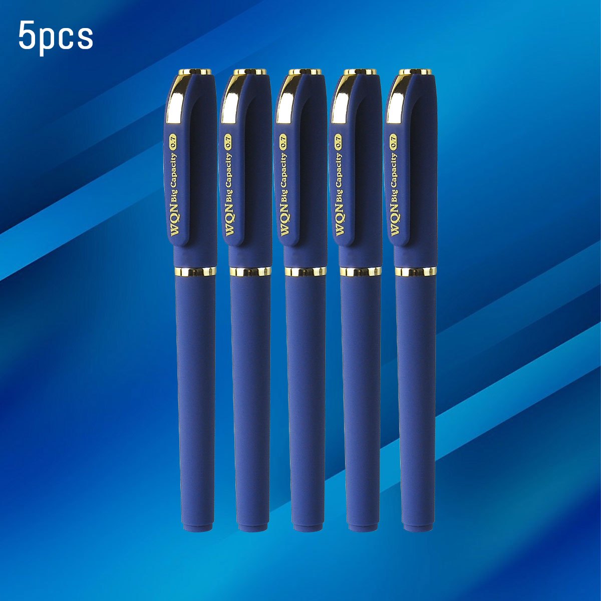 Image of 5pcs Wqn Durable Gel Pens | 0.7mm Tip, Comfortable Grip, Smooth And Fluid Writing, Essential For Daily Assignments, Back-to-school/christmas Season, Made Of Plastic, Ergonomic And Lightweight