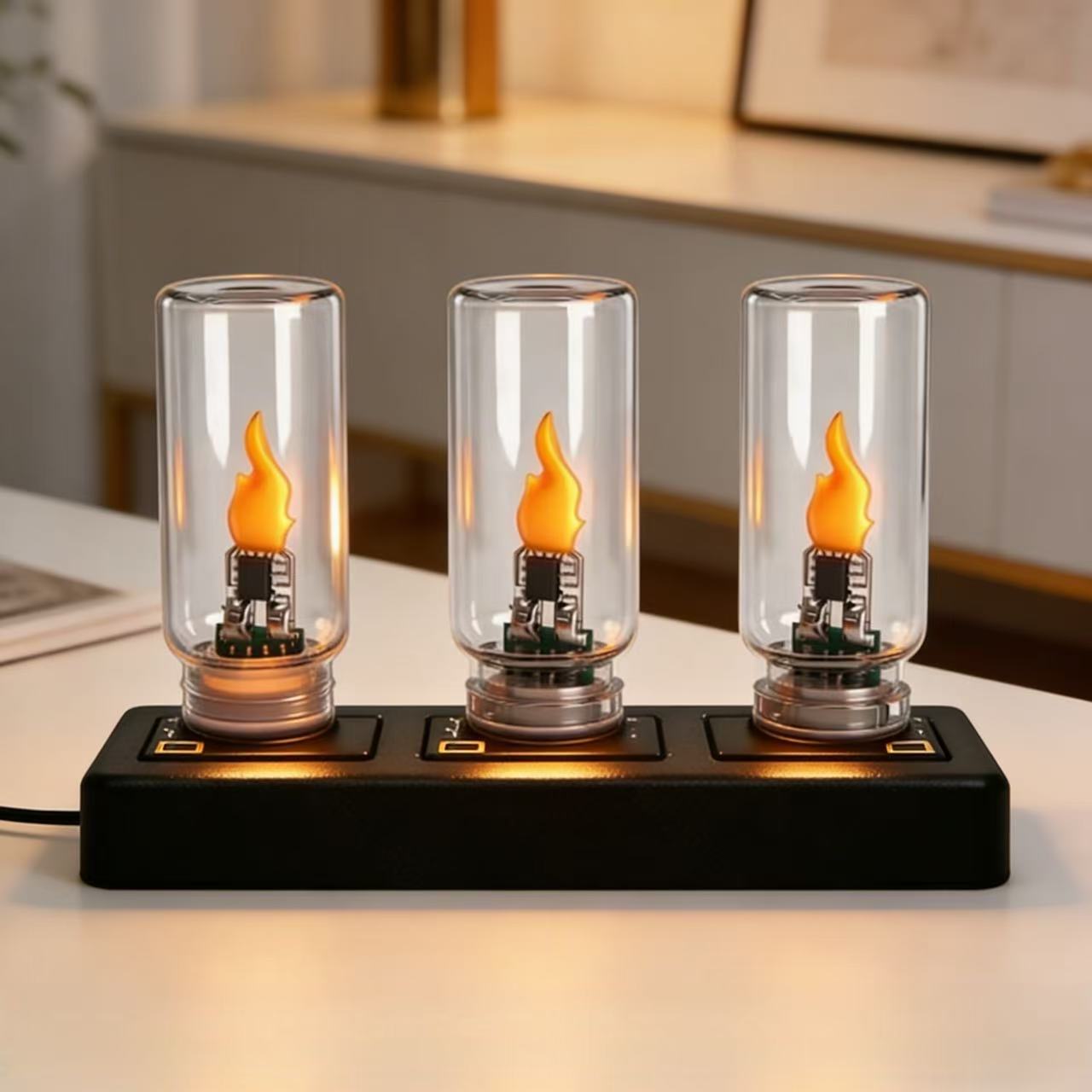 E-shop Kreatives Ambient-Nachtlicht mit LED-Simulationsflammen-Kerzeffekt. Berührungsempfindliche LED-Lampe, geeignet für Auto- und