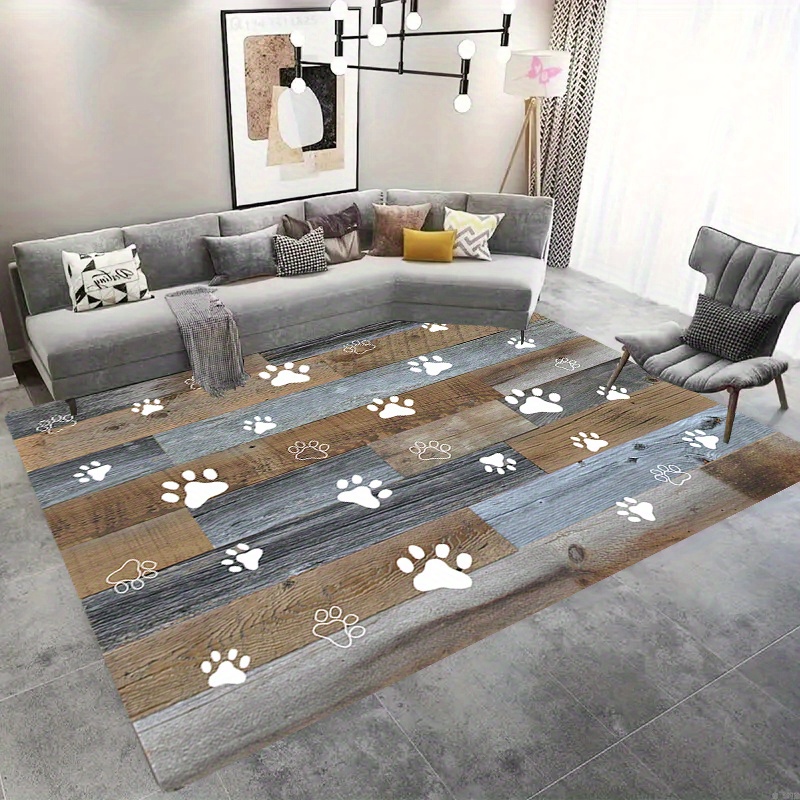 TEMU 1pc Tapis de Sol de Cuisine Épais 1.1cm, Motif de Tapis de Blanc En Bois Imprimé Sur Un Tapis de Sol Épaissi Antidérapant Et À L', Adapté Pour ,