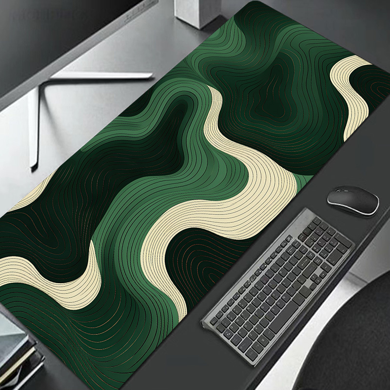 Image of Green Large Mouse Pad, Non-slip Rubber Desk Mat, Rectangular Keyboard Pad, Suitable For Office And Gaming, Durable Natural Rubber, Ideal Gift For Boyfriend/girlfriend - 35.4x15.7 Inches