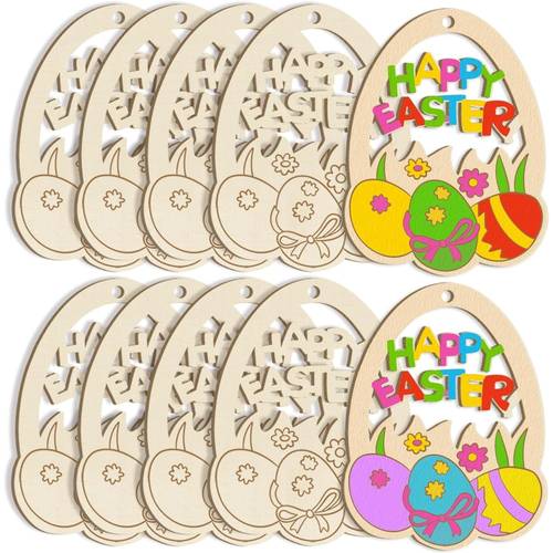 large 7 inch wooden easter painted decorations wooden cutout patterns blank unpainted round for crafting and hanging decorations pack of 100