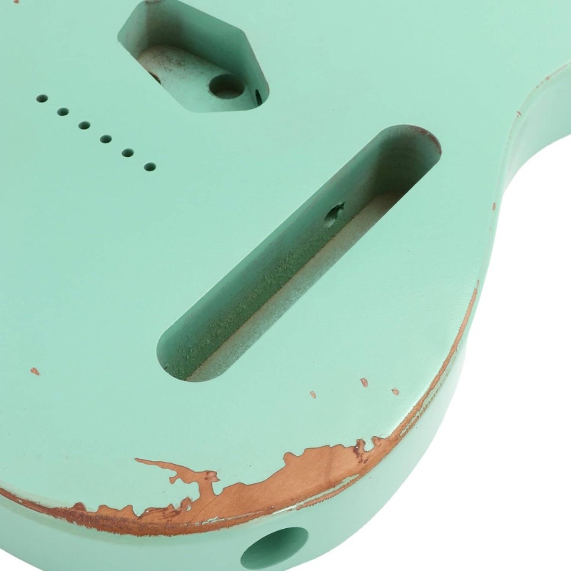 Relic Guitar Body | TL Style Nitro Top Alder Wood, S-S or H-S Route, Relic Seafoam Green