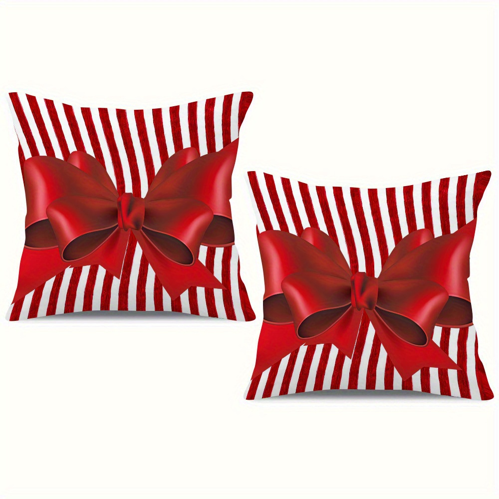 

2pcs Christmas Throw Pillow Covers, 18x18 Inch - Cabin Design, Machine Washable, Zip Closure For Sofa & Bedroom Decor (pillow Inserts Not Included)