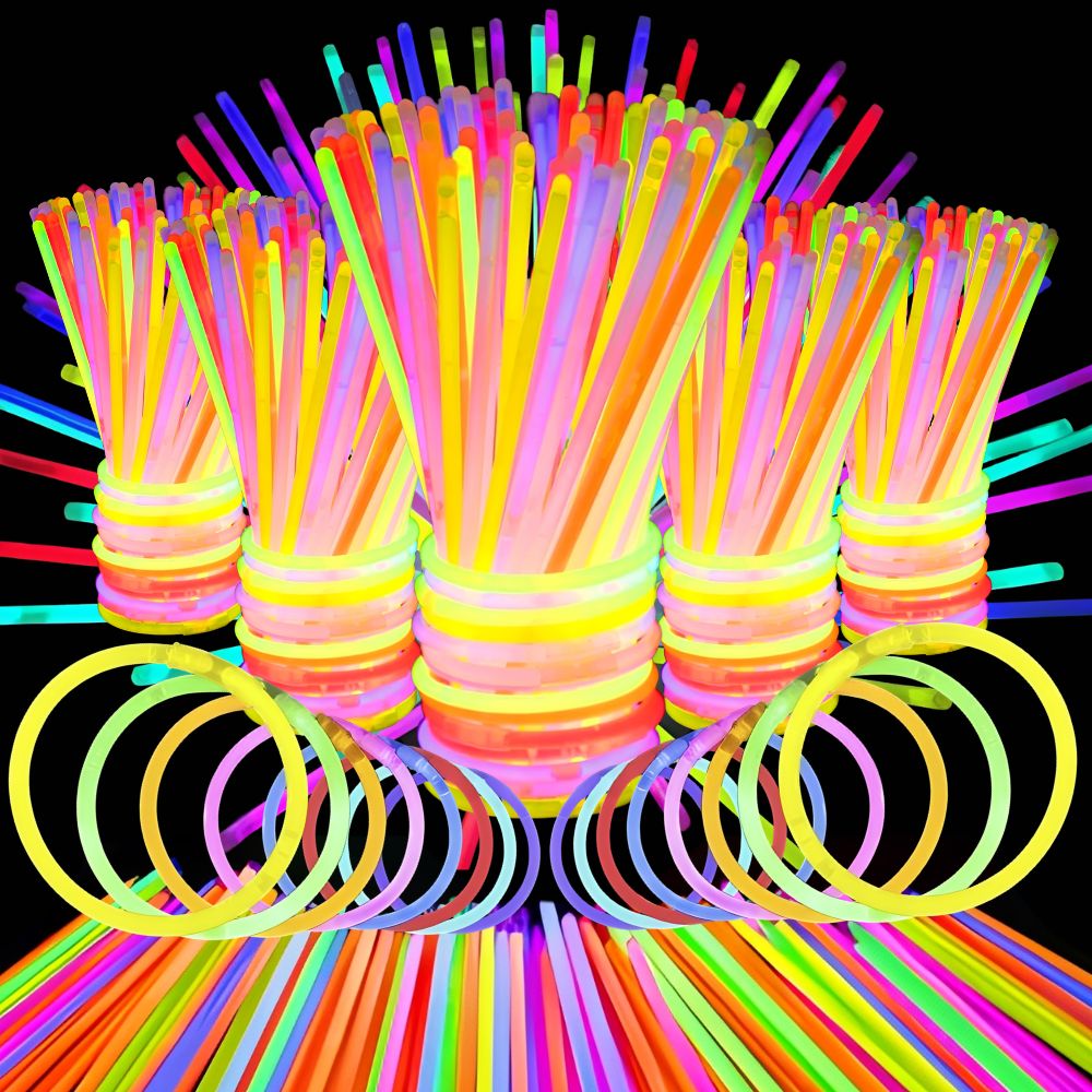 paquete de 60 barras luminosas   para fiestas, barras luminosas de neón   aleatorios con conectores para pulseras, perfectas para fiestas,   y conciertos ymy