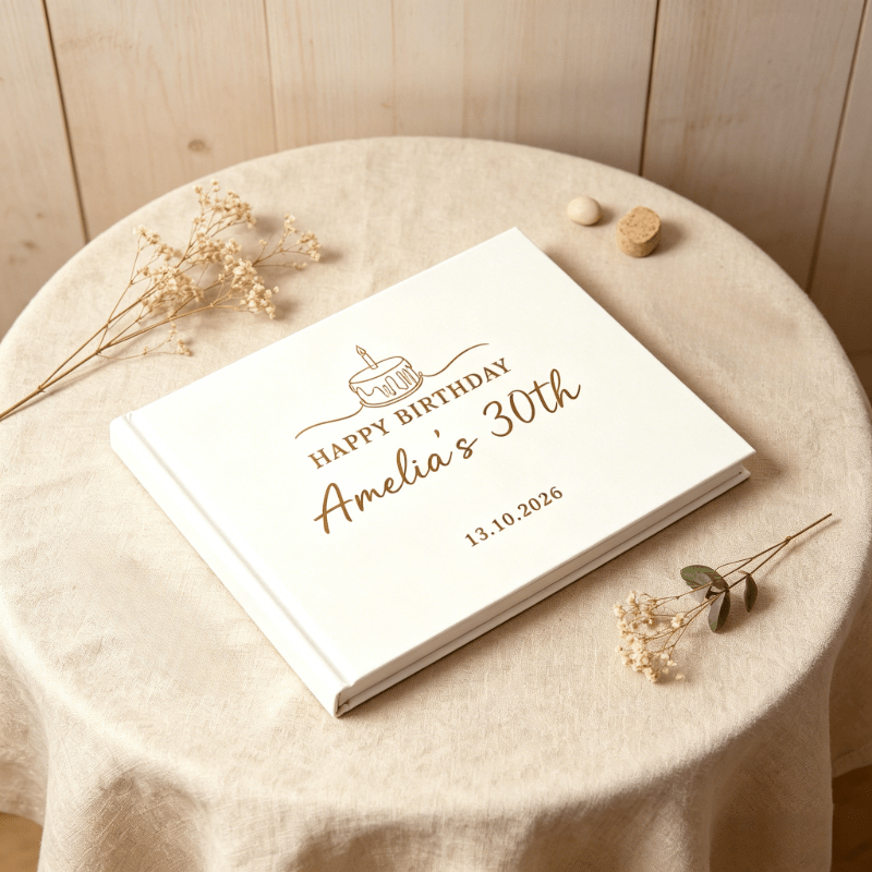 TEMU 1pc Custom Birthday Guest Book, Personalized Birthday Message Book, Birthday Signature Photo Album Suitable For 1st Birthday, Including Name,