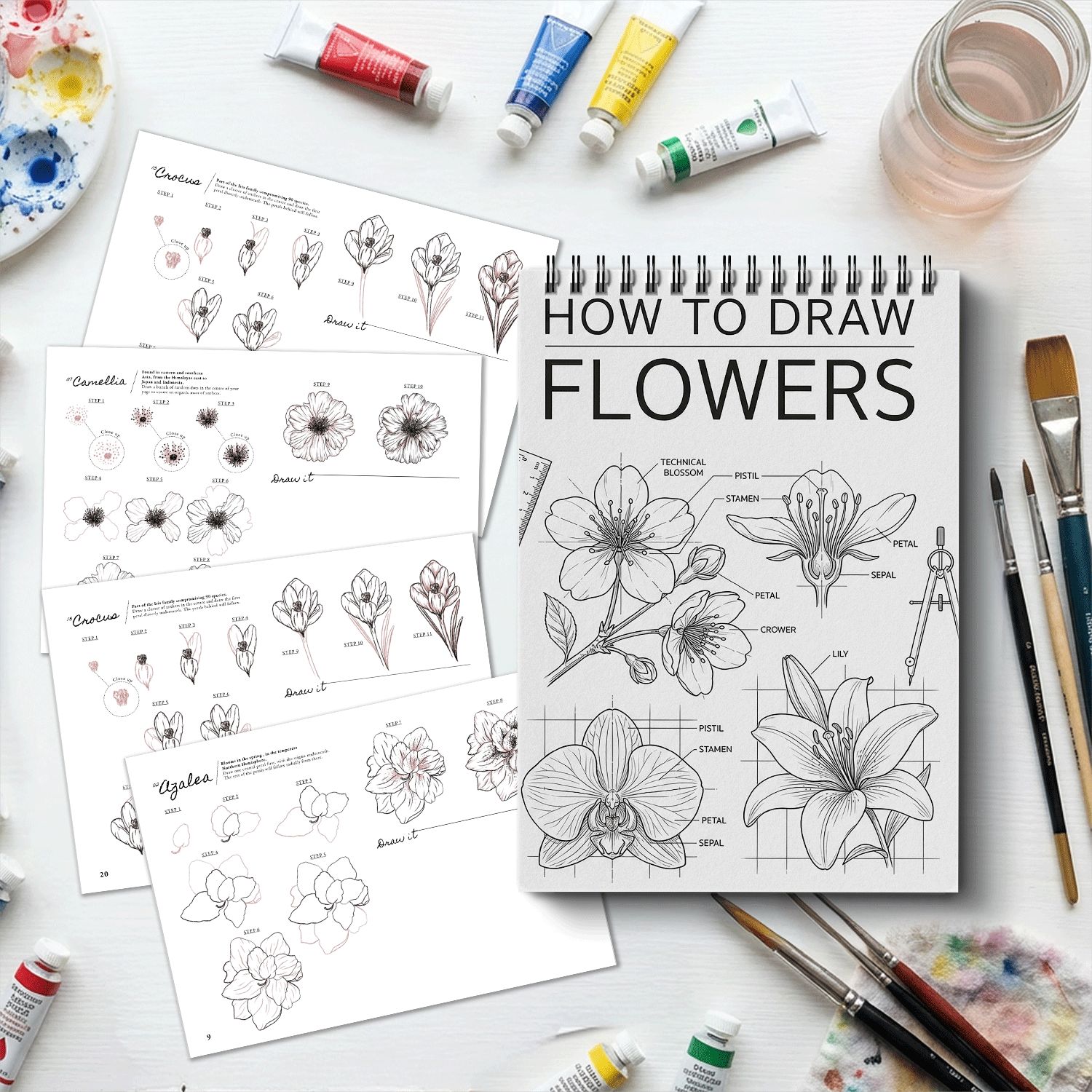 Flower Drawing Guide for Creative Relaxation