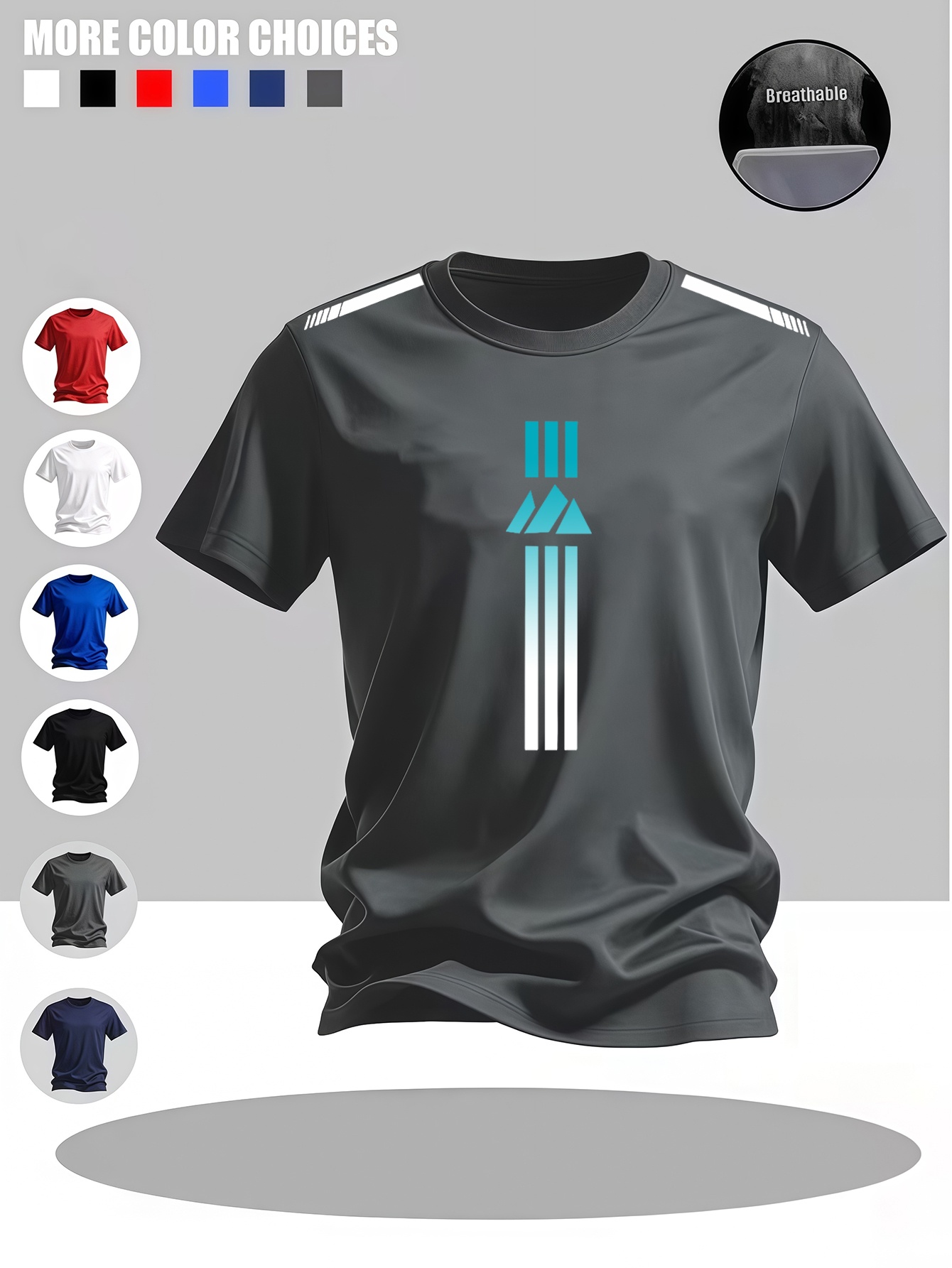 t-shirt décontracté à col rond pour homme avec imprimé, t-shirt avec logo  , lavable et non déformable, associé à un pantalon de sport décontracté, confortable pour les jeux et le streaming à  , manches courtes faciles pour hommes, haut à manches courtes décontracté à forte utilisation 0