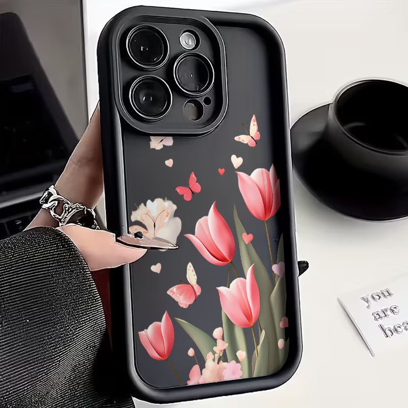 phone case gao zhu hei tulip   pattern suitable for iphone 17 16 15 14 13 12 11 xs xr xs   8 plus pro max se