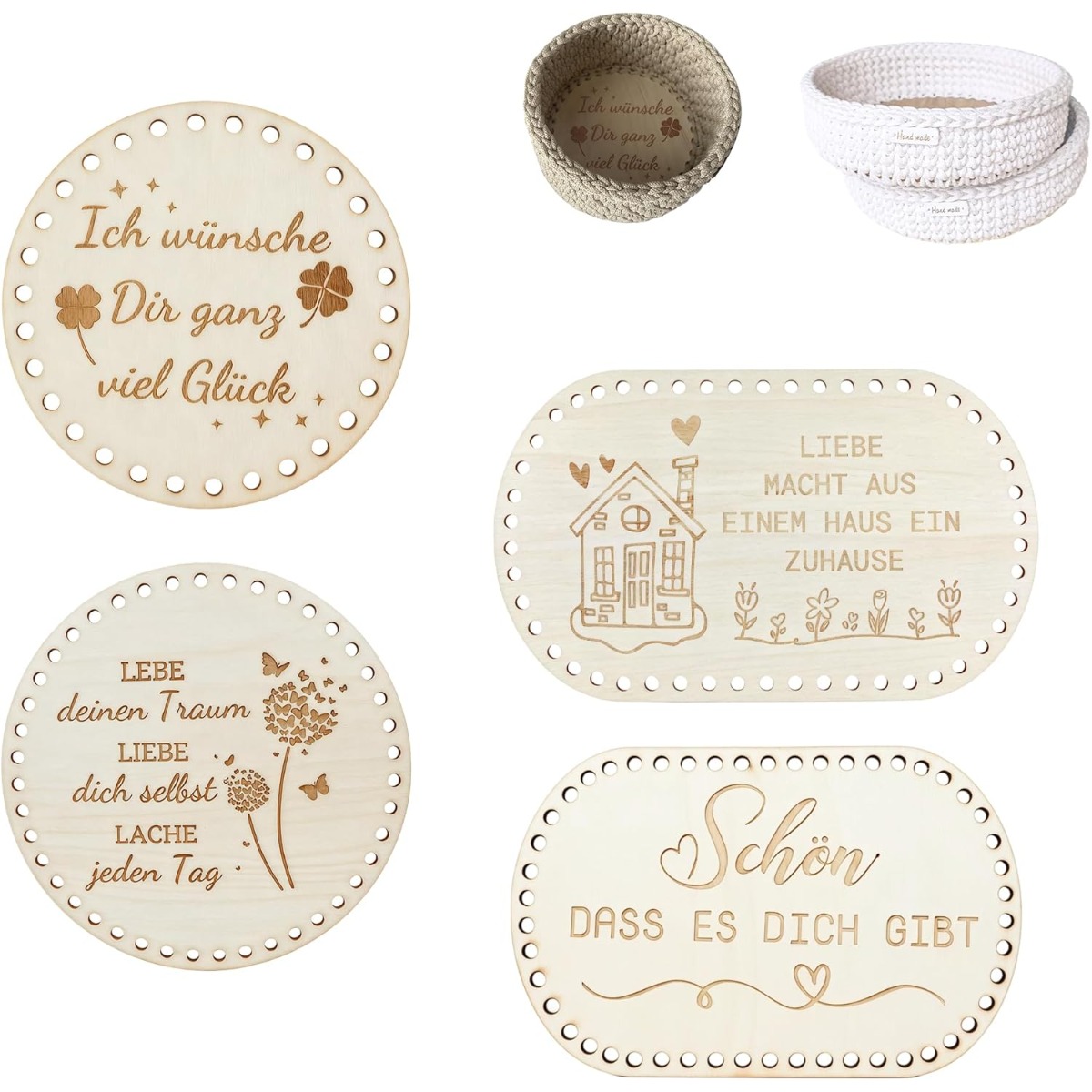 Image of 4 Wooden Set With Hooks | Retro Design, Suitable For Different Room Styles, Not Suitable For Home Decoration Or Craft Projects
