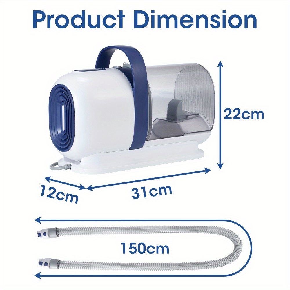 Pet Grooming Kit 7in 1 Kit Cat Dog Pet Hair Vacuum Blue - Image 3