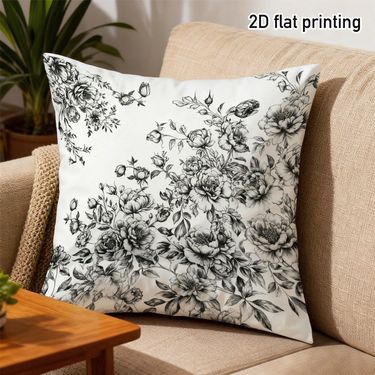 1 funda de cojín vintage floral, estampados dobles con intrincados diseños de peonías, rosas y hojas, tela de poliéster duradera con cierre de cremallera, decoración para sofá, acento para dormitorio, decoración para sala de estar, decoración del hogar, regalo de boda, obsequio de inauguración de