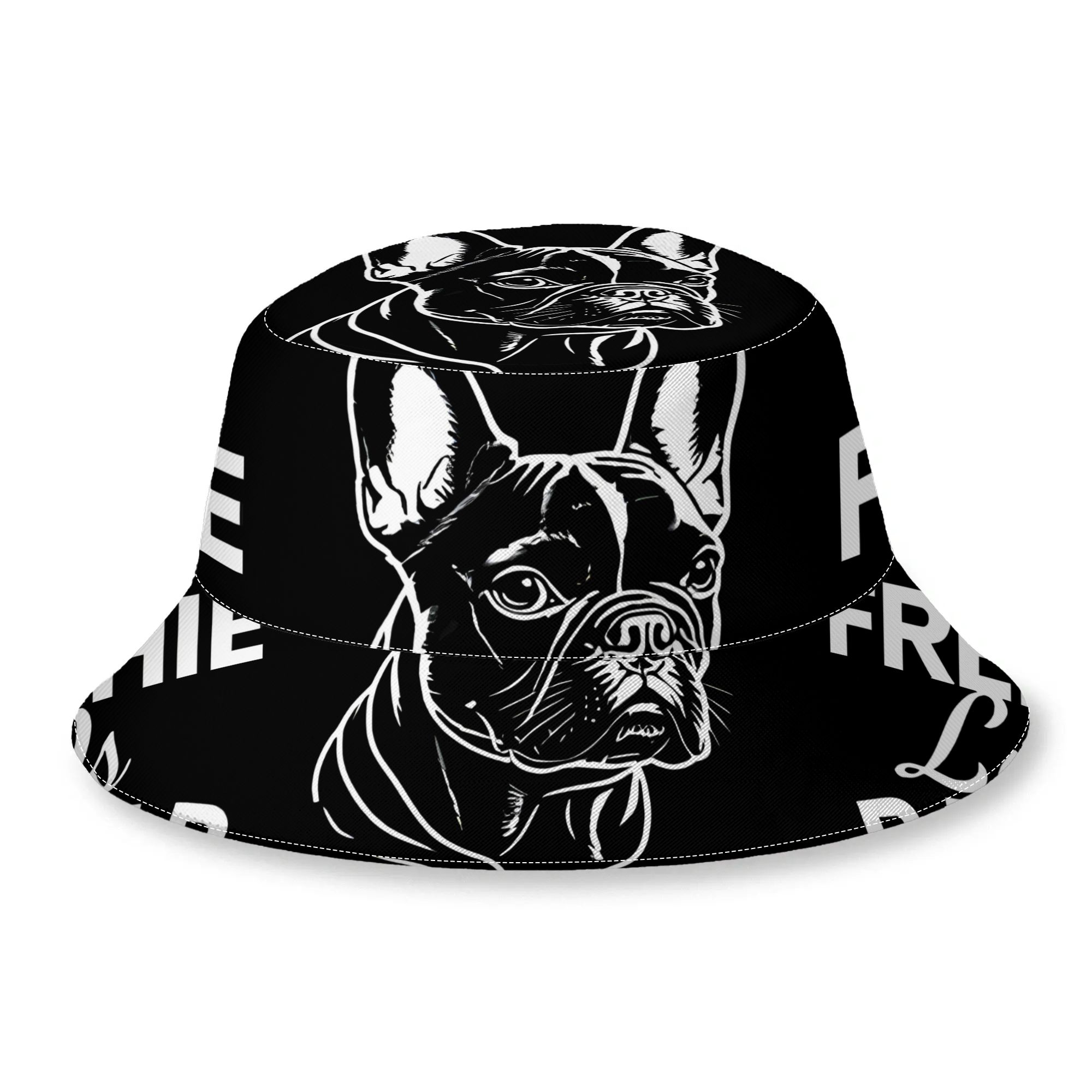 TEMU Biihudu French Bulldog Bucket Hat With Frenchie Riding - Soft Portable Cap Suitable For Outdoor Travel, Daily Wear, Dog Lover Gift, Breathable