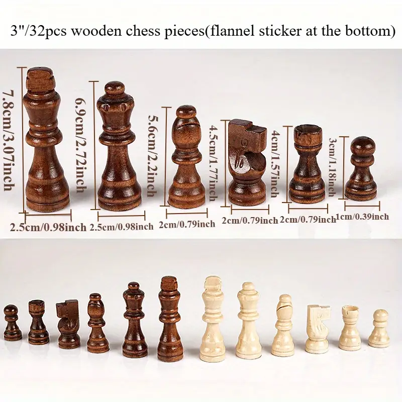 32x Piezas De Ajedrez De Madera, Figuritas, 2,5 Pulgadas 32x Piezas De Ajedrez De Madera, Figuritas, 2,5 Pulgadas