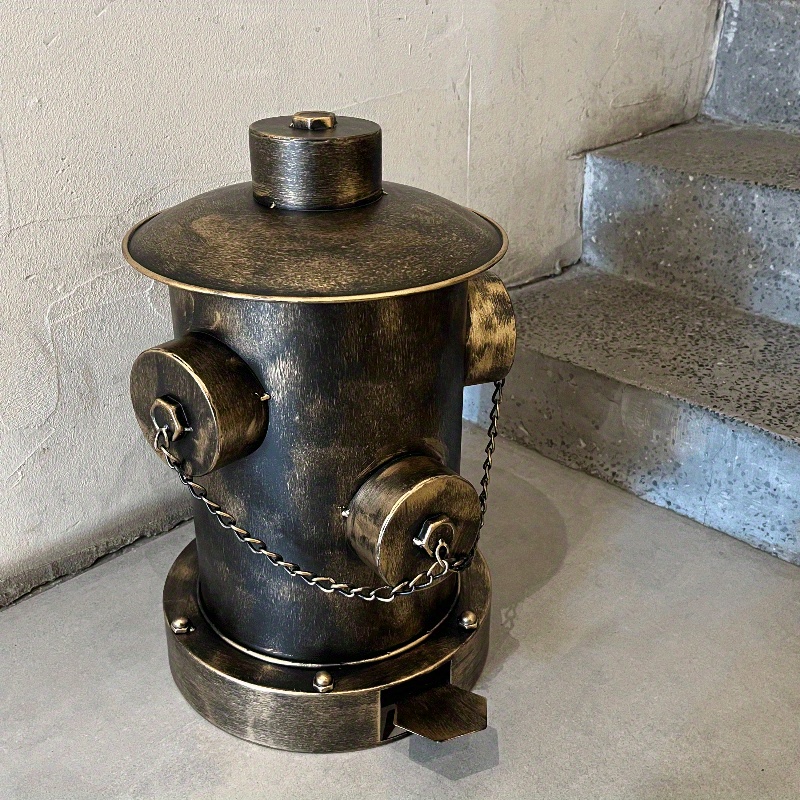 Cochildor Art Fire Hydrant Pedal Small Trash Can, With Inner Bucket And , Suitable For Multi- Use In Bars, Internet Cafes, Etc., Combining Decorative And Practical Functions.