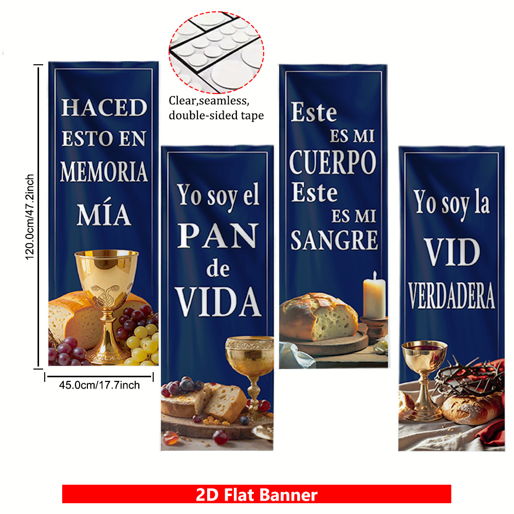 TEMU 4 pancartas de Escrituras en Español con el Santo y - Decoración Religiosa para , Santuario, en Casa o - Adornos de para Pascua y , Letreros