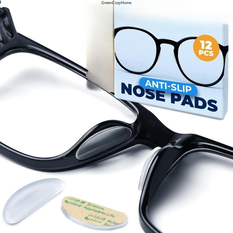 TEMU Premium Eyeglass Nose Pads 6 Pairs 12pcs – Clear Silicone Anti-slip Stick-on Pads For Glasses, Fashion Glasses – Adhesive
