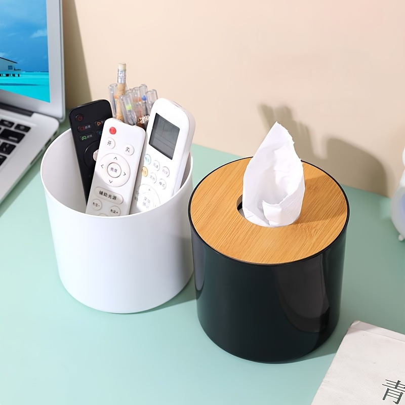 1pc round tissue box with lid suitable for bathroom living room bedroom commercial toilet accessories Product details 1