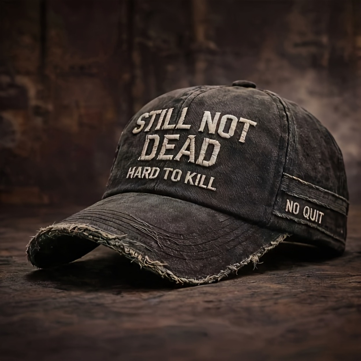 TEMU Vintage Distressed Baseball , Adult Casual Letter , Vintage Ripped Design, Summer Hat, Soft And Comfortable Breathable , Outdoor Leisure Fishing