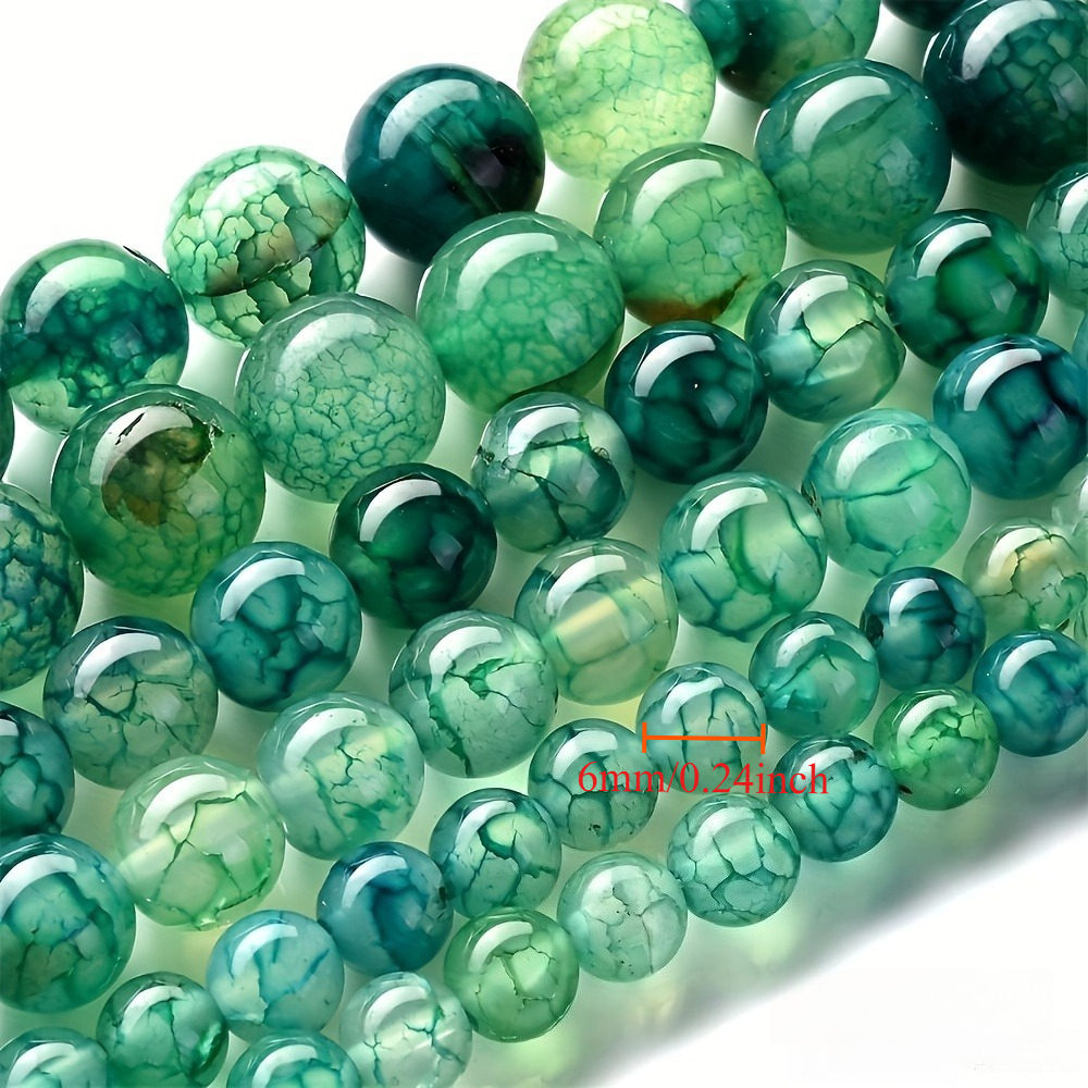 TEMU Dragon Vein Agate Loose Beads, Unique Texture With Irregular Patterns, Diy Materials For Men's Fashionable And Bracelets, Necklaces, And