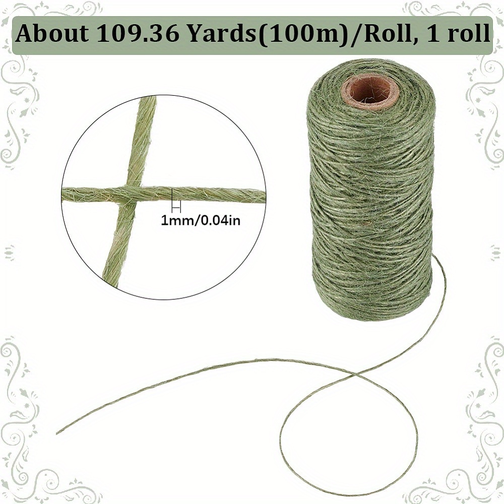 E-shop 1 Rolle (1 Rolle/100m) Faser-Juteseil & Bindfaden, flexibel, geeignet für Basteln, Makramee, Seil für Pflanzen, - , 1mm Durchmesser
