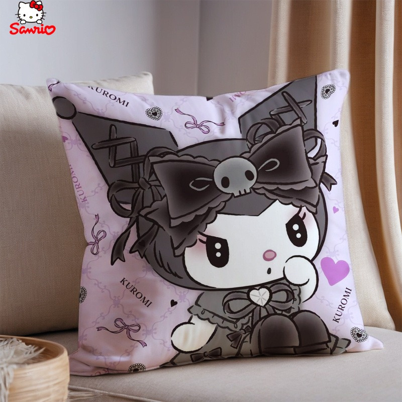 Image of 1pc Sweet - Goth Kuromi - Pillowcase - Lovable Dark - Cute!, Sofa Bed Cushion Cover, Suitable For Any Room Decoration, Soft And Comfortable, Suitable For , Single-sided Printing, Without Pillow Core