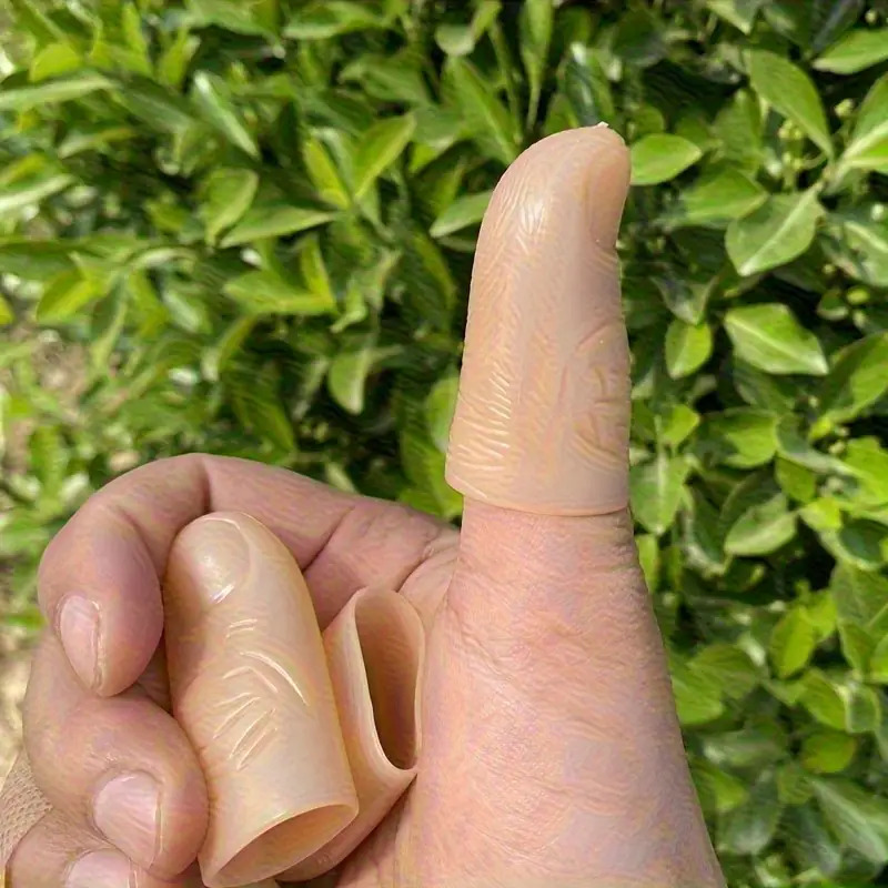 TEMU Light Yellow Silicone Finger Cots- Durable, Soft, Latex-free, Surface Texture Design To Reduce Friction, Suitable For Outdoor Gardening Sports