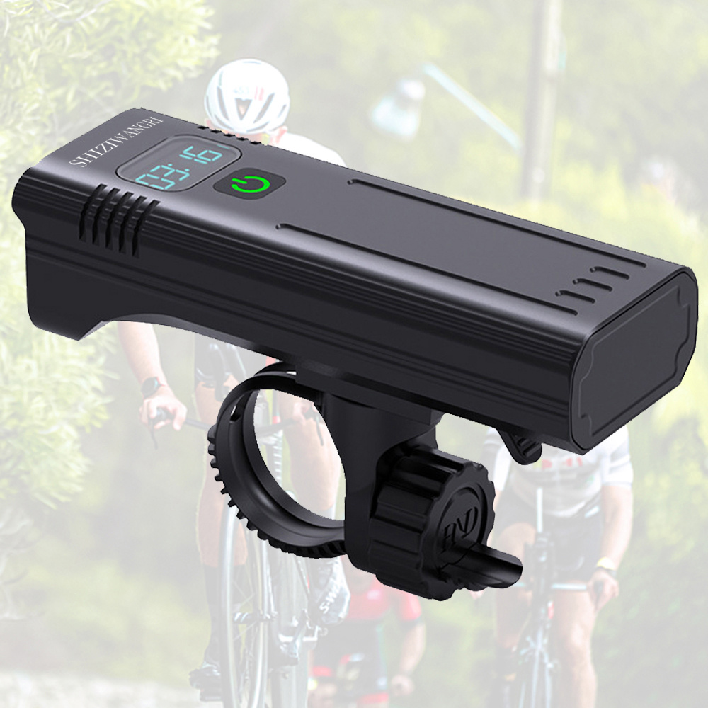 SHIZIWANGRI 10000mAh Fietsverlichting USB Oplaadbaar 5 Lichtmodi 8*LED Highlight Bergweg Fiets Voorlicht Lamp Vermogensdisplay Fietslamp Zaklamp Aluminiumlegering Fietsaccessoires