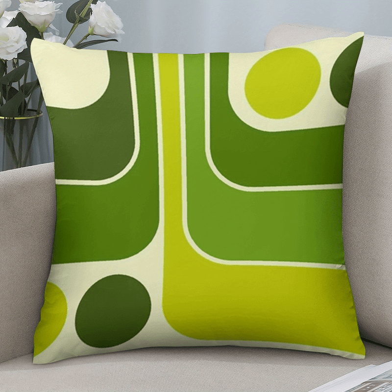 TEMU 1 pièce Coussin de canapé à impression plate double face avec motif géométrique vintage, convient pour une utilisation extérieure et intérieure,