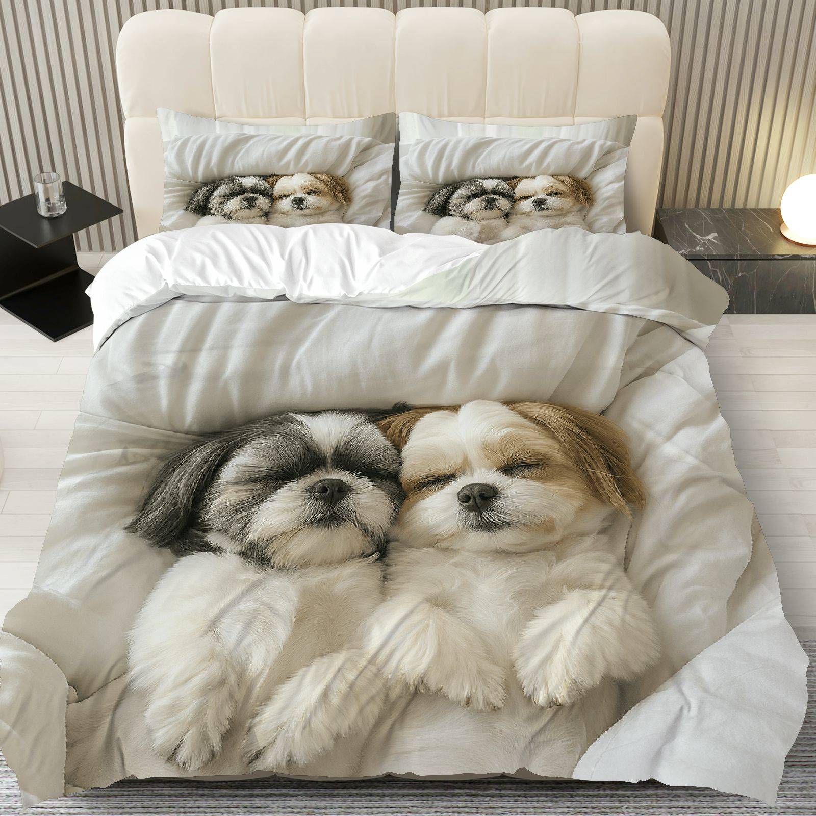 TEMU 3pcs Duvet Cover Set, 1 Duvet 2 Pillowcases( Without Filler), Cute Animal Theme, Christmas Bedding Set, Comfortable Soft Suitable For Decoration