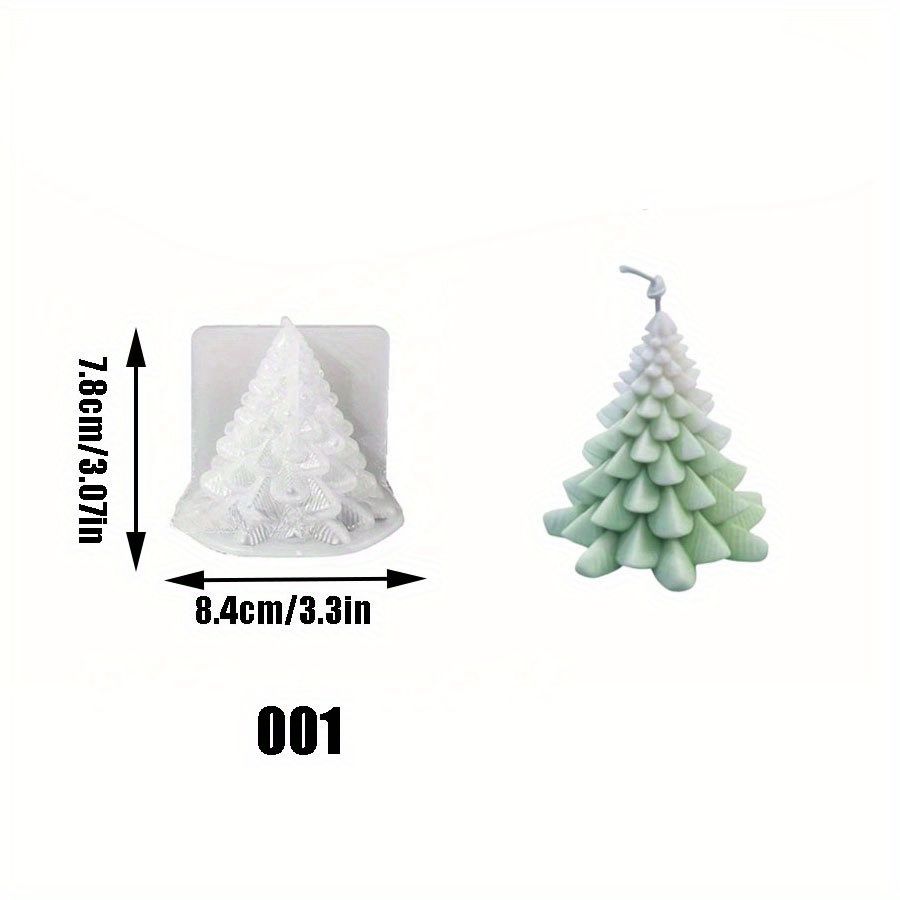 Image of [resin Silicone Mold] 1pc/2pcs Christmas Candle Wax Silicone Mold Realistic Tree Shaped Candle Soap Resin Mold Candle Christmas Party Holiday New Year Decoration Clay Craft