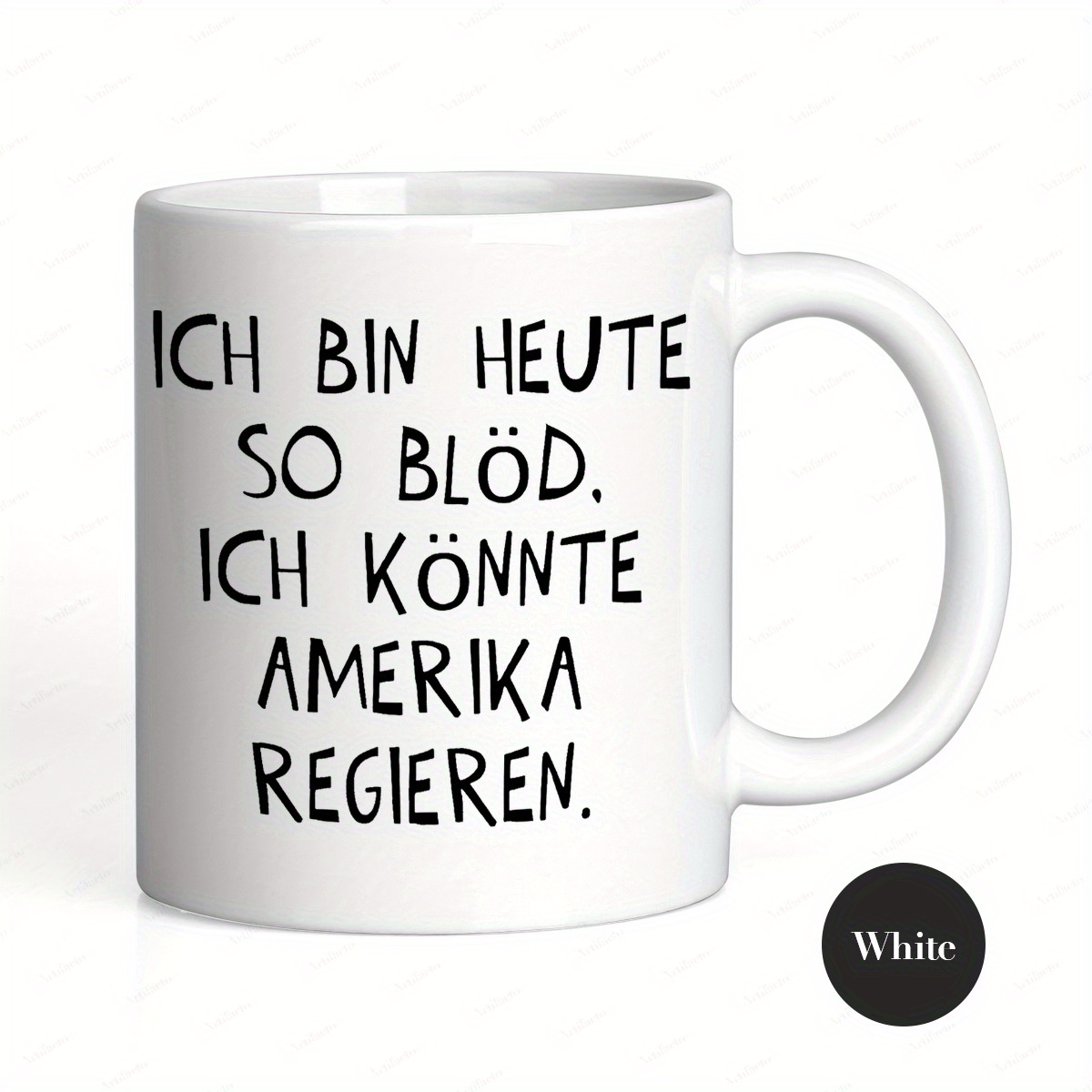 []1pcs, 11oz, Ceramics, Coffee Mug, German Sarcasm "so Dumb, Could Rule America", Dishwasher Safe, Sassy Coffee Mugs, Ideal Gift For German Speakers/politics Fans, Party/birthday Gifts