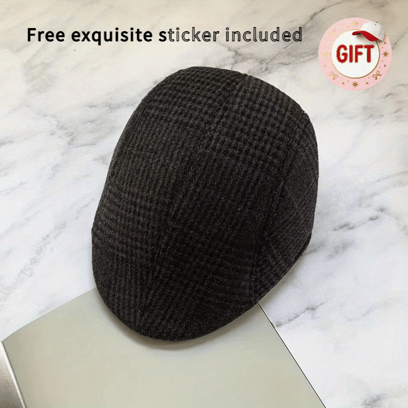 TEMU 2pcs Men's Fashion Duckbill Hat Set 1 Hat + 1 Self-adhesive Gift Sticker) - Available In - 's British Duckbill Hat - Men's Outdoor Hat