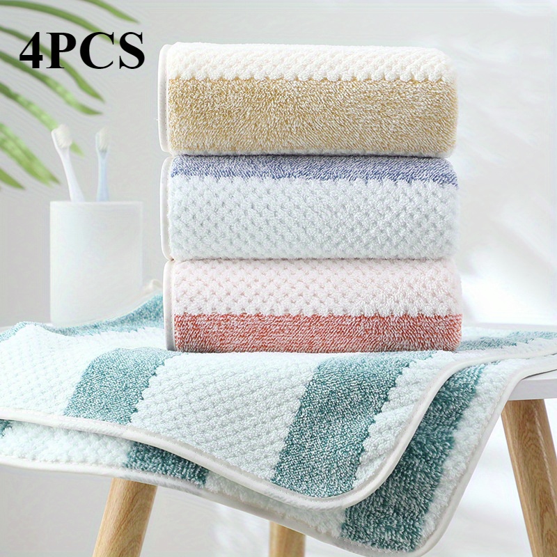 

4pcs Set, Christmas Towels, Absorbent Bath Towels, Thickened Towels, , (pvc) , 300g/㎡, Rectangular , For Home & Kitchen Use