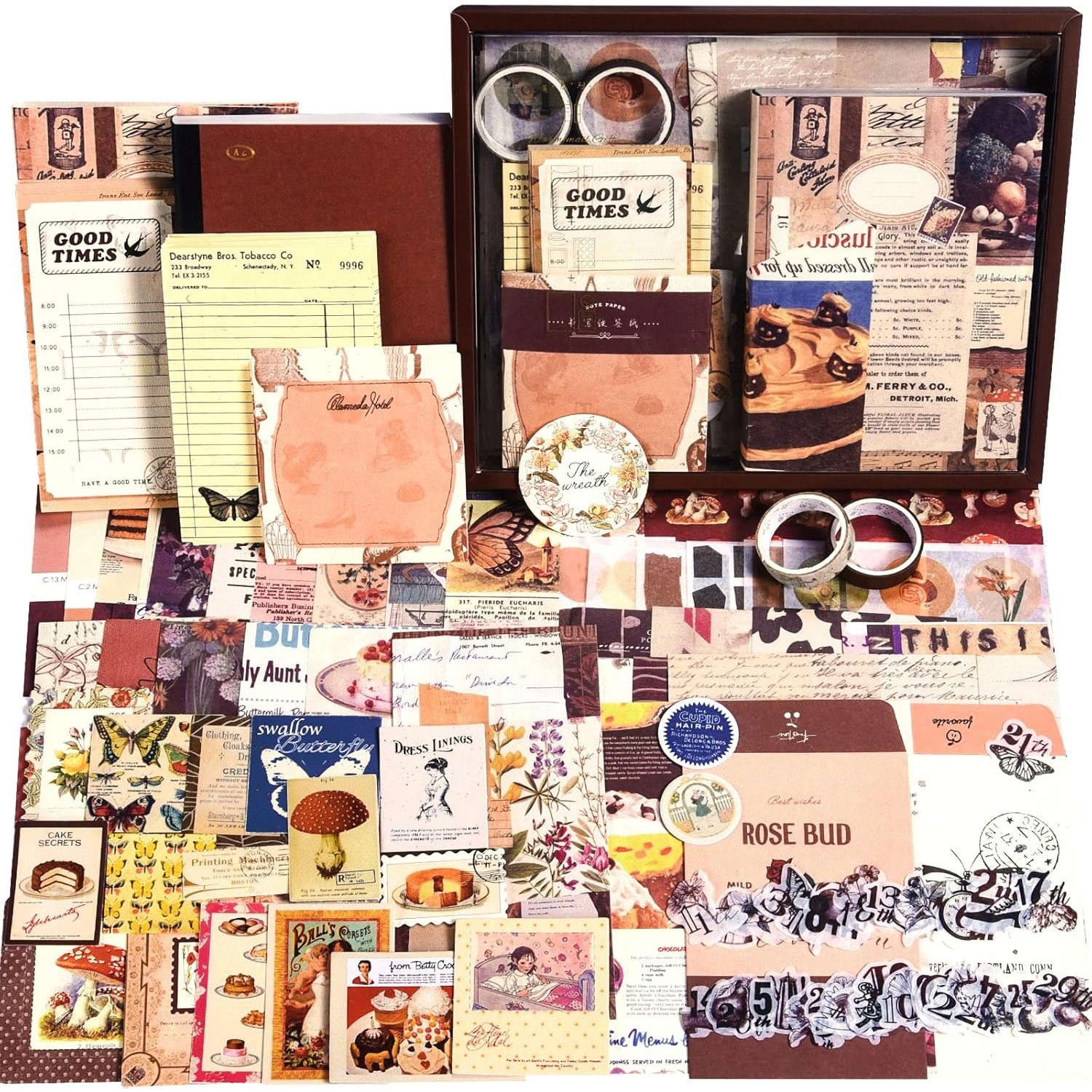 TEMU Complete Kit For Journaling And Scrapbooking, Including An A6 Grid Notebook, Papers, And Decorative Items. Perfect For Craft Gifts